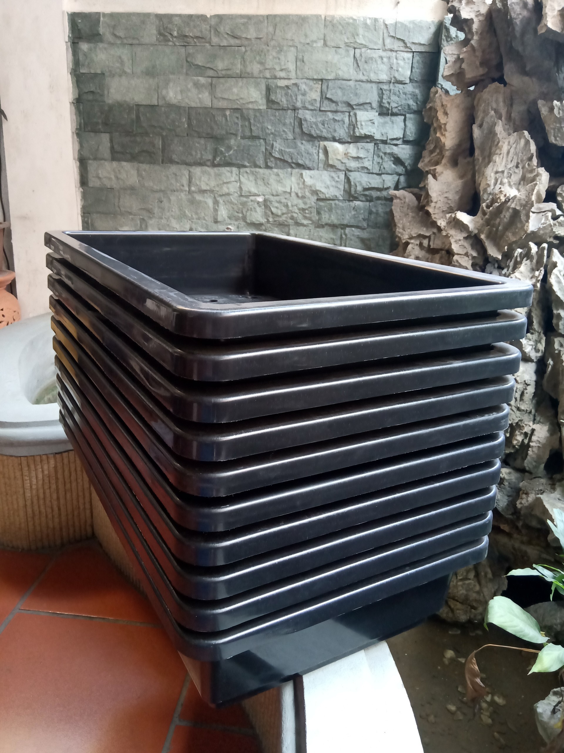 10 chậu trồng rau thông minh 2 đáy màu đen 67x43x15 cm