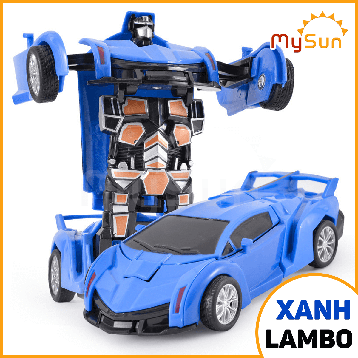 Xe ô tô biến hình robot rô bốt đồ chơi mô hình oto cho bé MySun