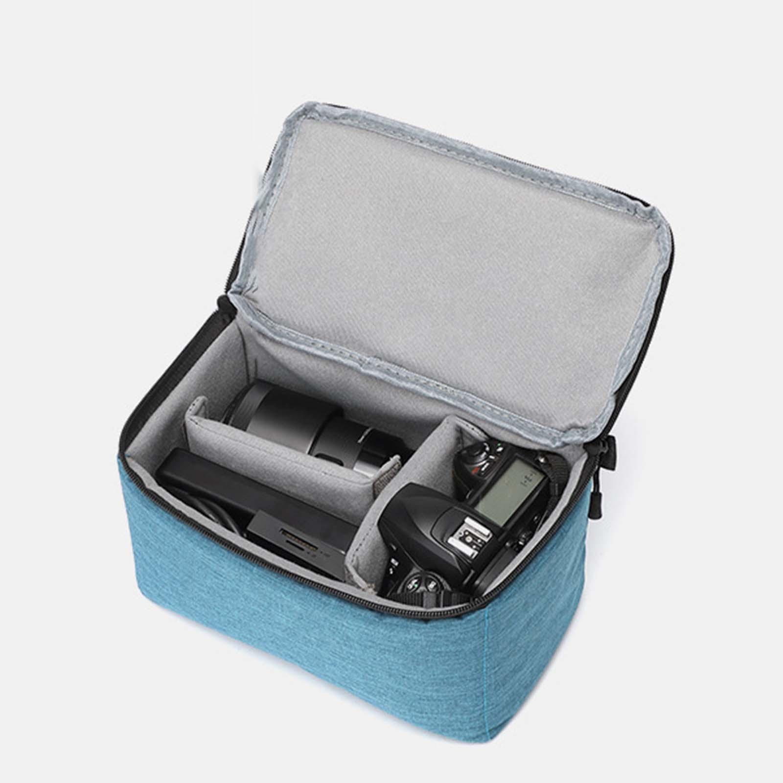 Camera Bag Travel Protective Case, Soft Padded Compact Dustproof Anti Shock with Compartment, Storage Bag Camera Carrying Case for Lens Lenses
