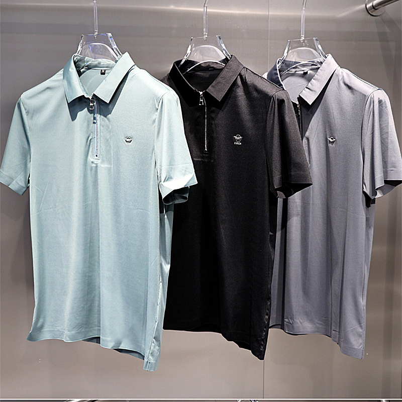 Áo polo nam ngắn tay TC với họa tiết logo thêu trước ngực độc đáo, phong cách trẻ trung, hợp thời trang-6666