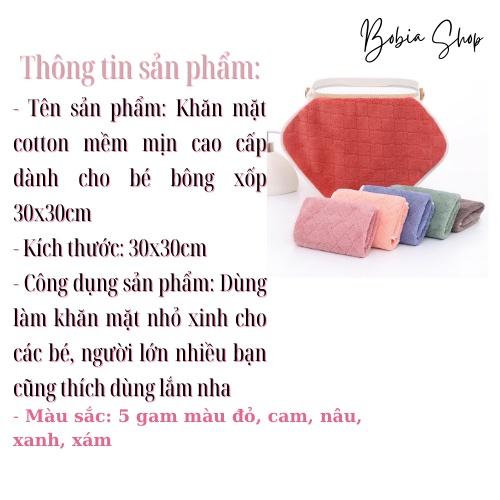 Khăn mặt cotton ngoại nhập vân kẻ chéo cho bé thấm hút siêu tốt, mềm mịn, bông xốp 30x30cm