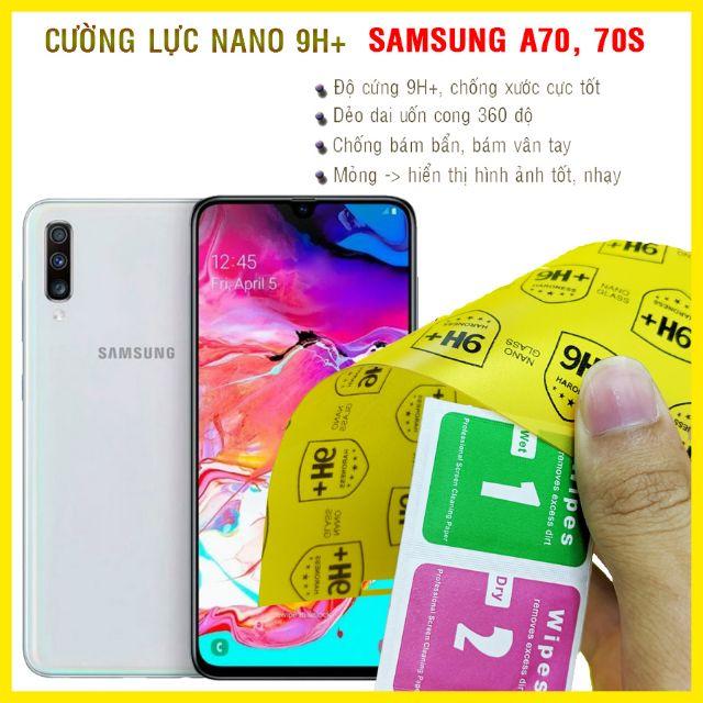 Dán cường lực dẻo nano 9H+ Samsung A70, A70S