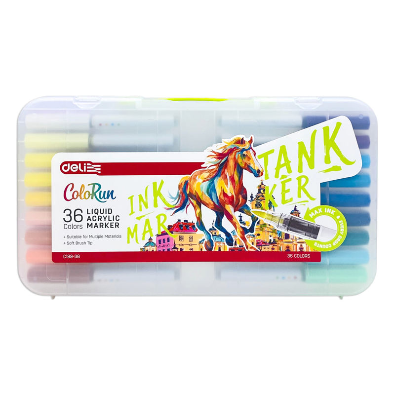 Deli - Hộp 36 Bút Acrylic Marker Mực Lỏng EC199-36