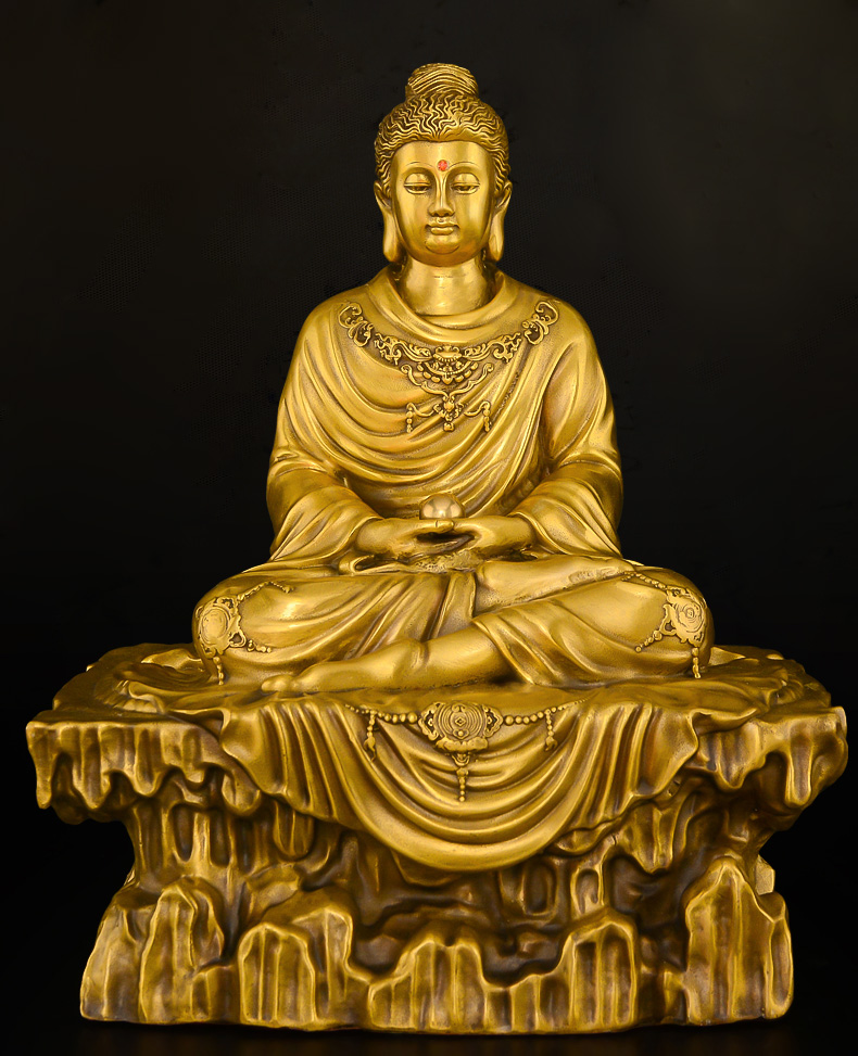 Tượng Phật Thích ca ngồi thiền bệ đá bằng đồng thau cỡ đại tượng thờ Hồng Thắng