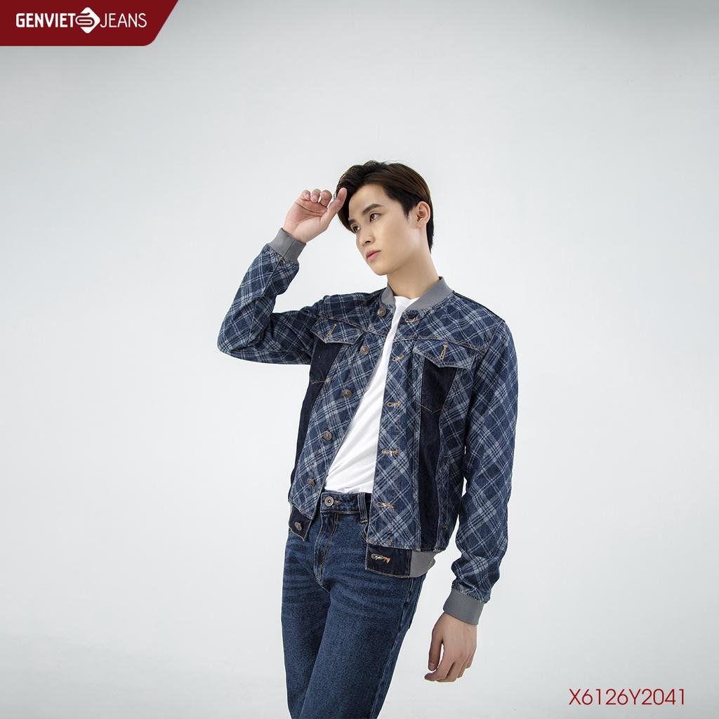 Áo Khoác Jeans Nam Bomber Phối Màu Hoạ Tiết X6126Y2041