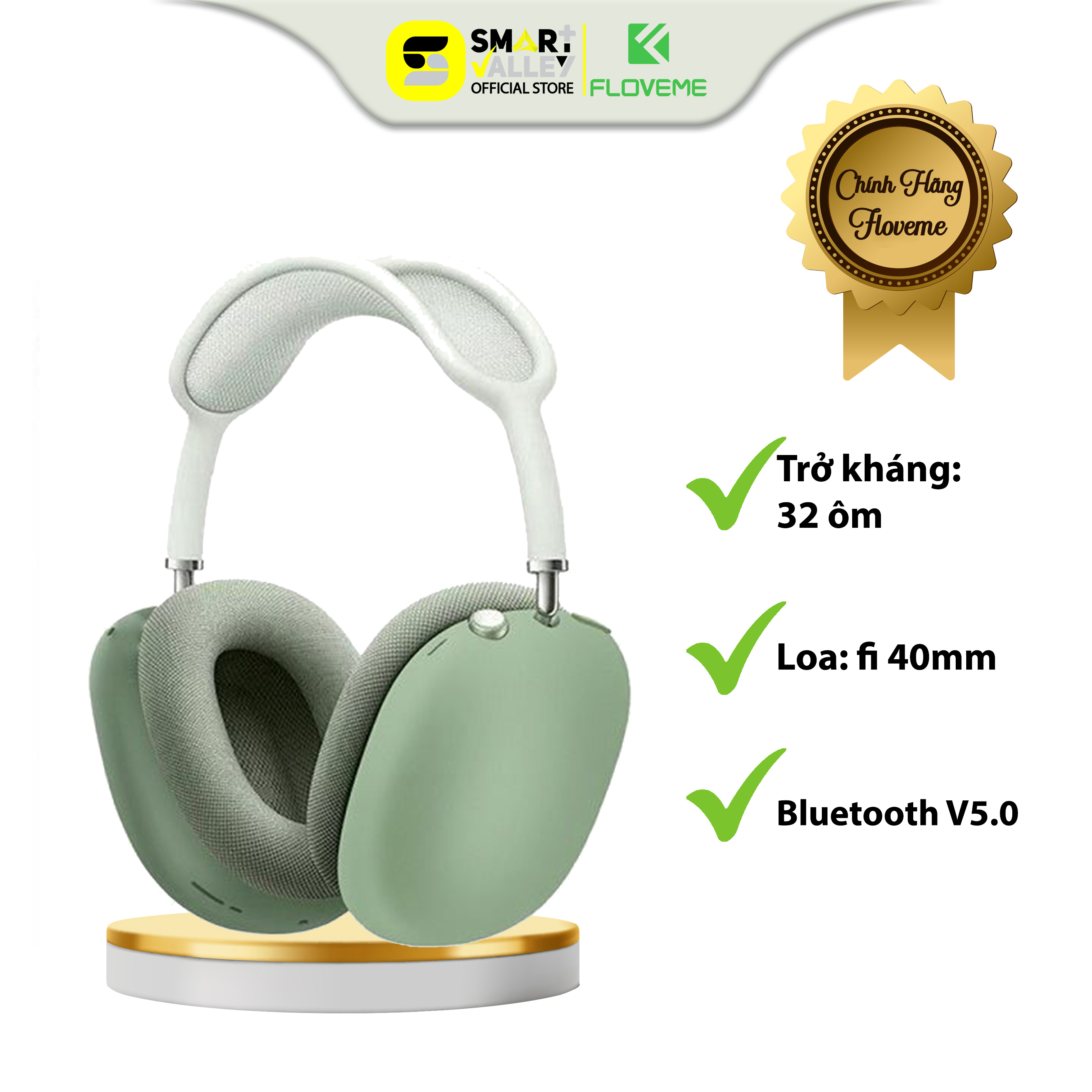 Tai Nghe Headphone không dây Blutooth Chụp Tai Chống Ồn Floveme Air Max P9 Có Micro Đàm Thoại - Hỗ Trợ Thẻ Nhớ SD - Hàng chính hãng