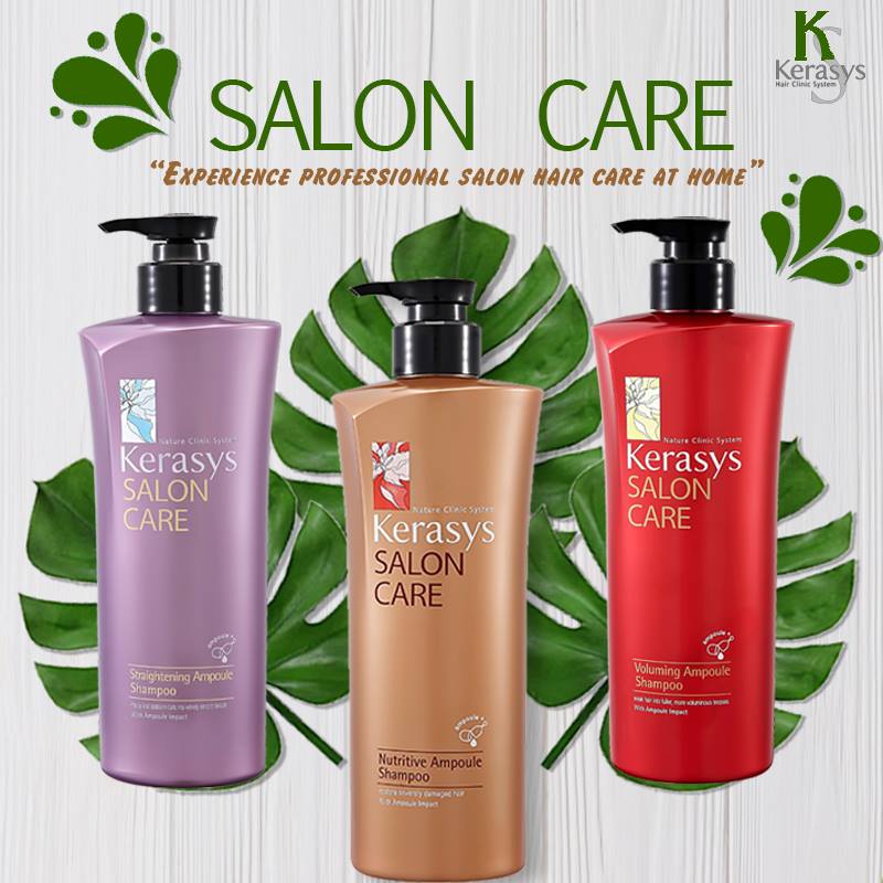 Bộ dầu gội xả Kerasys Salon Care Nutritive - Dành cho tóc hư tổn Hàn Quốc 600ml tặng kèm móc khoá