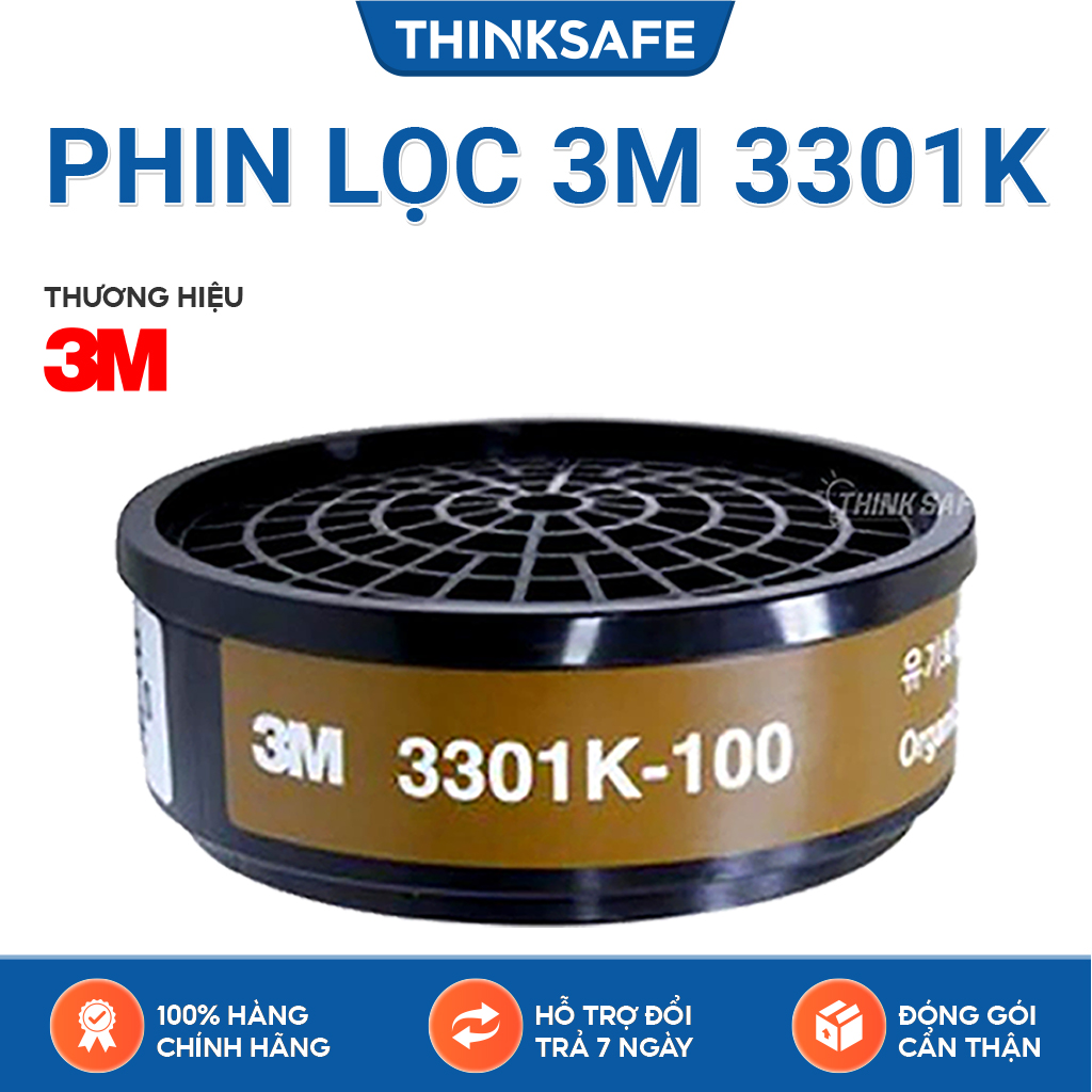 Mặt nạ phòng độc 3M Thinksafe, trang bị phòng độc, chống bụi, phun sơn, xịt thuốc sâu, bụi mịn, giọt bắn - HF52/3301k