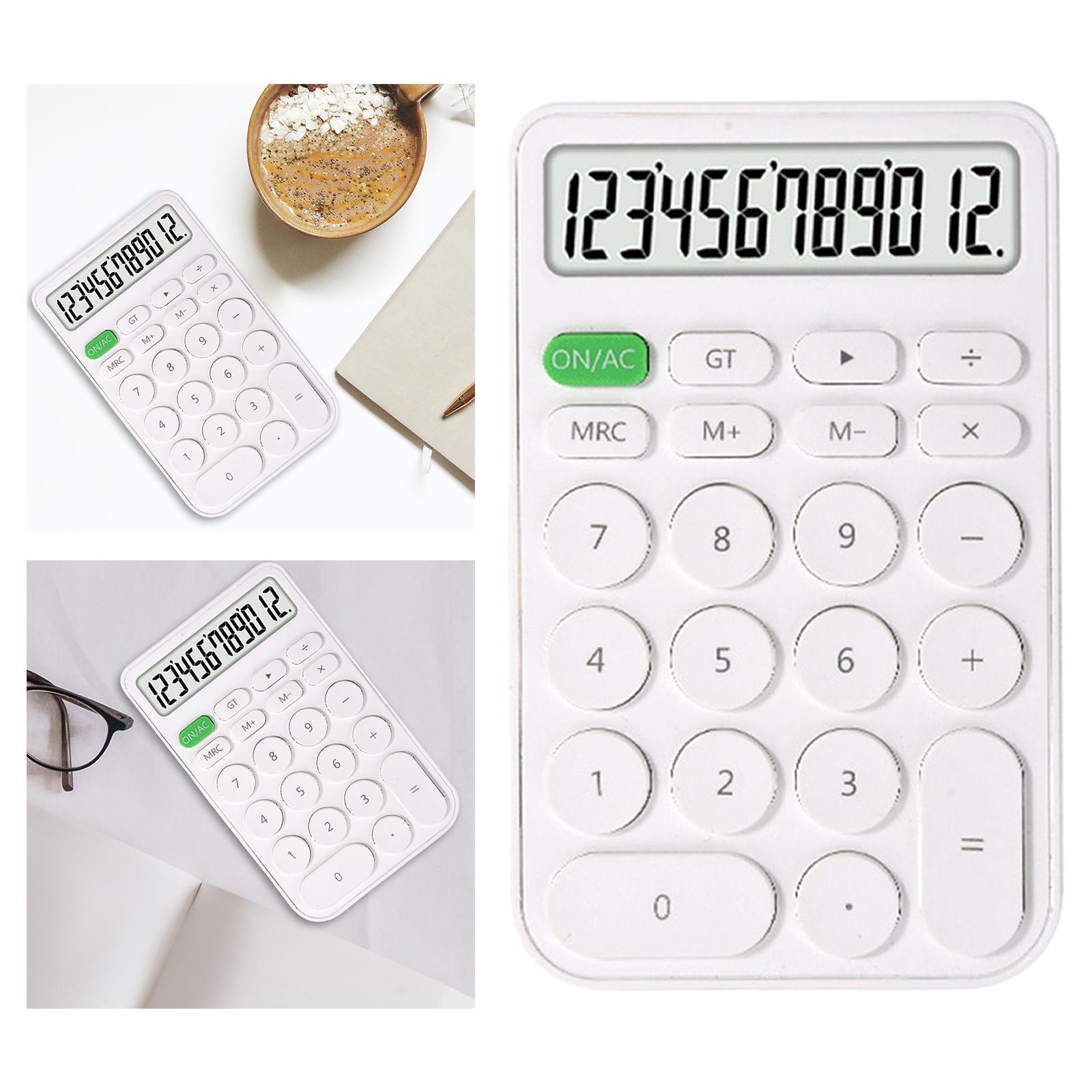 Electronic Calulator Cute Simple 12-Digit with Button Battery Mini Calculator for Home Students