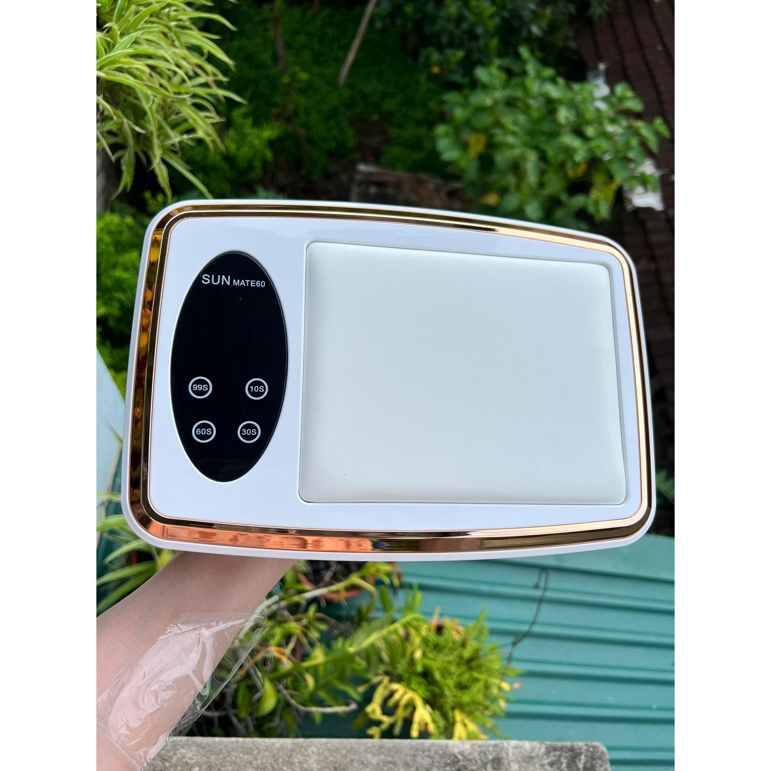 Máy Hơ Gel Sun Mate-60 T10 Cao Cấp 380W, 90 Bóng Đèn Led Uv Làm Nail, Khoang Rộng Hơ 2 Tay, Đệm Kê Tay Êm Ái Tiết Kiệm Thời Gian