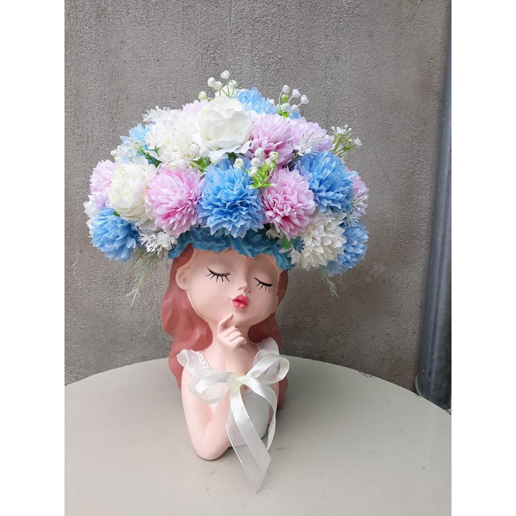 Lọ hoa decor mẫu bình hoa cô gái trang trí