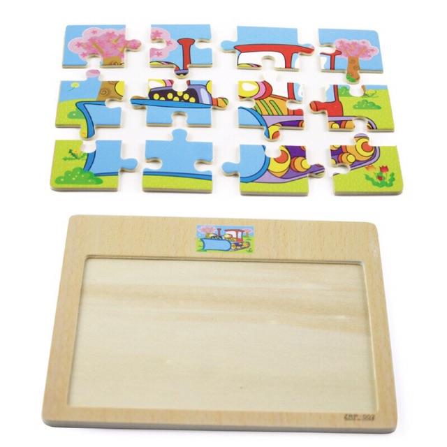 Đồ chơi xếp hình gỗ puzzle 12 miếng ghép Hàng Loại 1