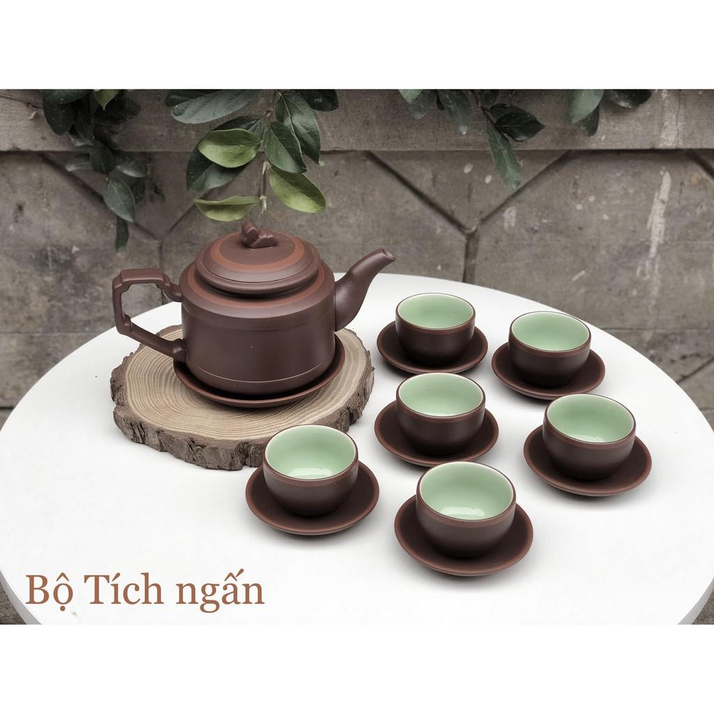 Bộ ấm chén tử sa, bộ ấm trà gốm sứ bộ Tích ngấn