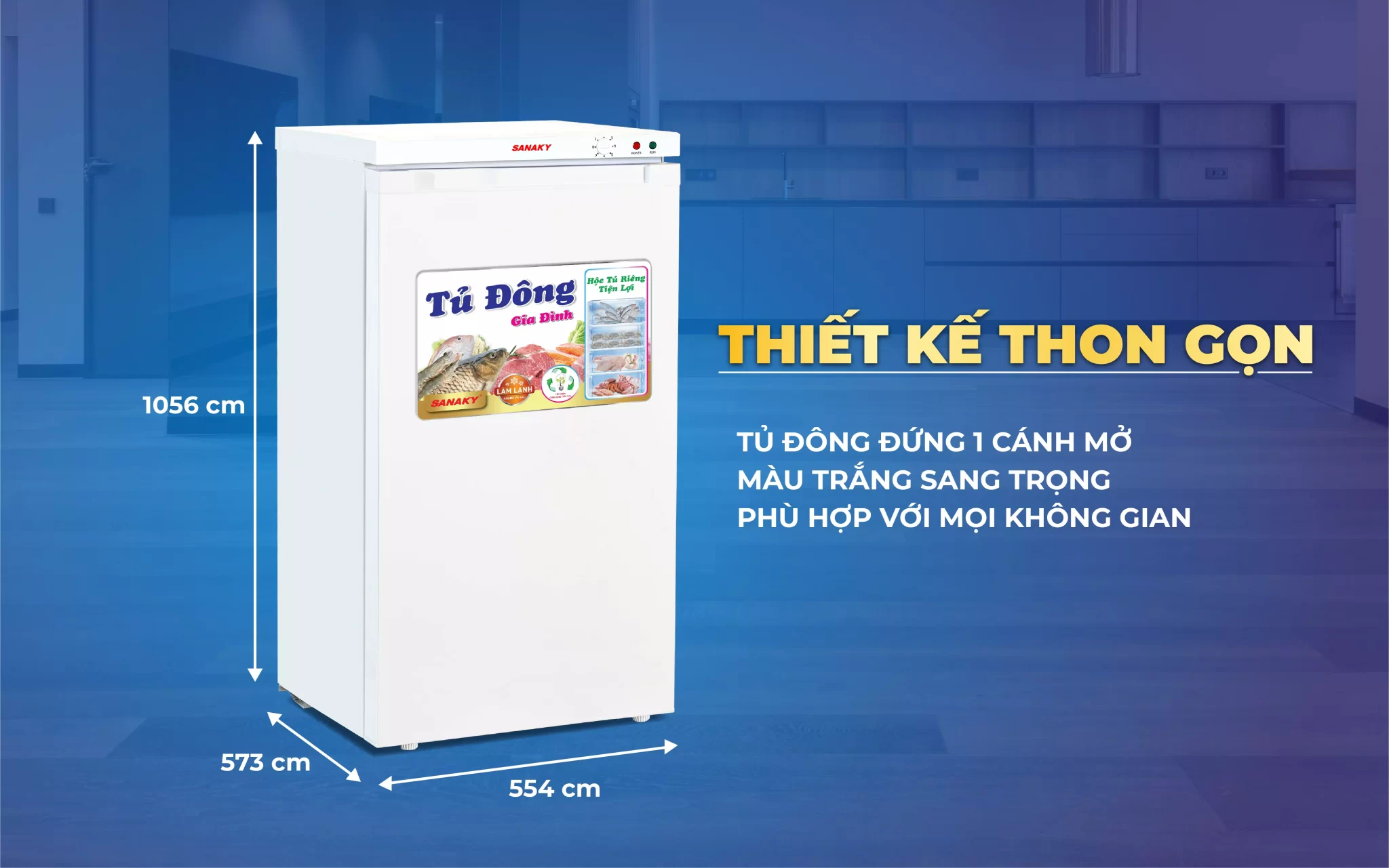 Tủ đông đứng Sanaky VH-160VD 118 lít - Hàng chính hãng (chỉ giao HCM)