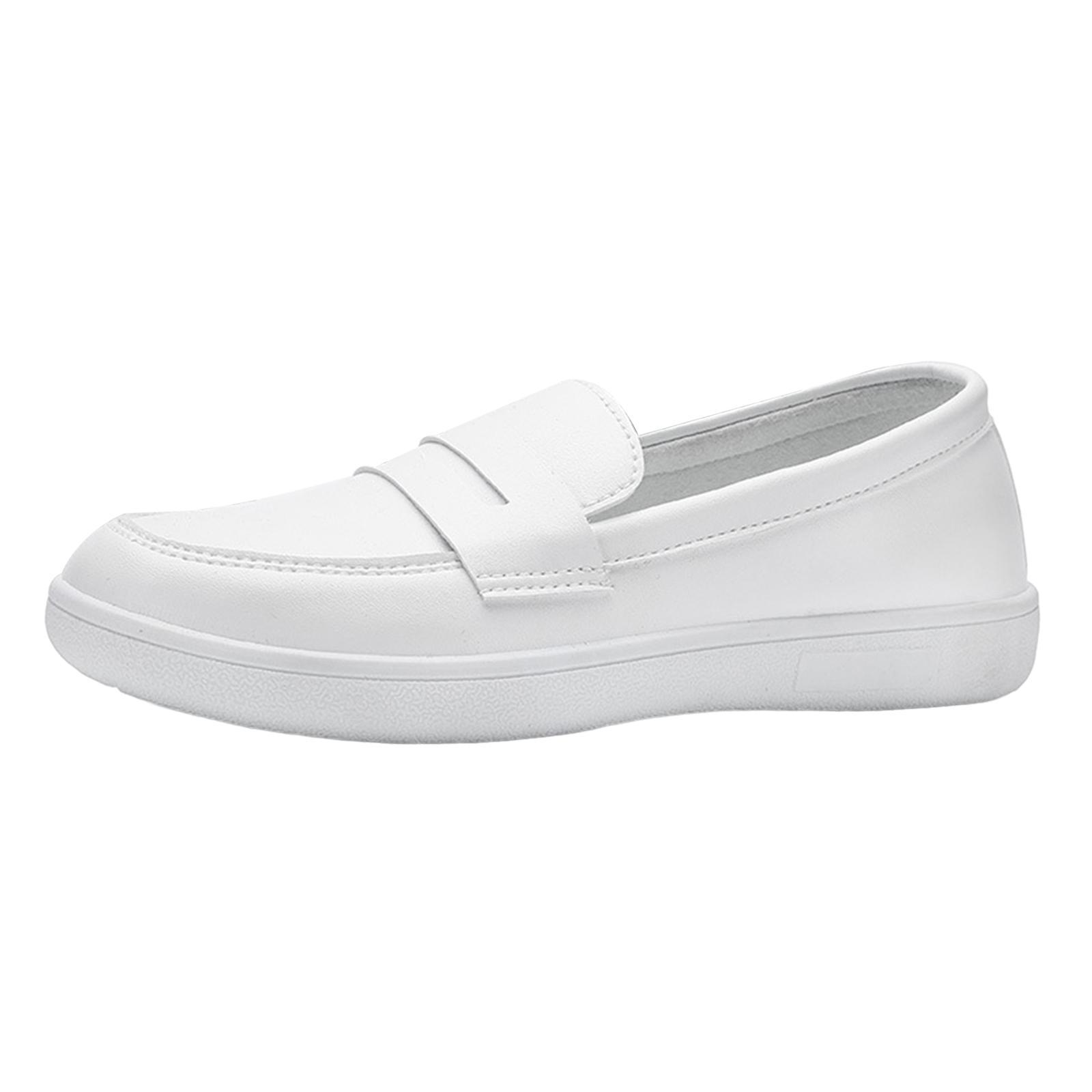 Women's Nursing Shoes Nurse Loafers Work Shoes PU Leather Flat Nursing Shoes
