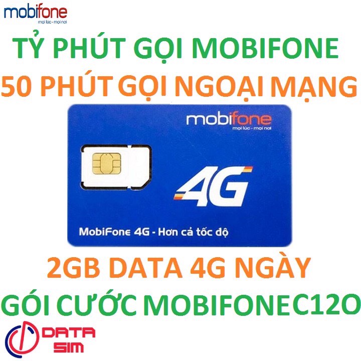 Sim 4G Mobifone C120 - Khuyến Mại 60GB/Tháng - Nghe Gọi Nội Mạng Miễn Phí + 50 Phút Gọi Liên Mạng - Hàng Chính Hãng -Mẫu ngẫu nhiên