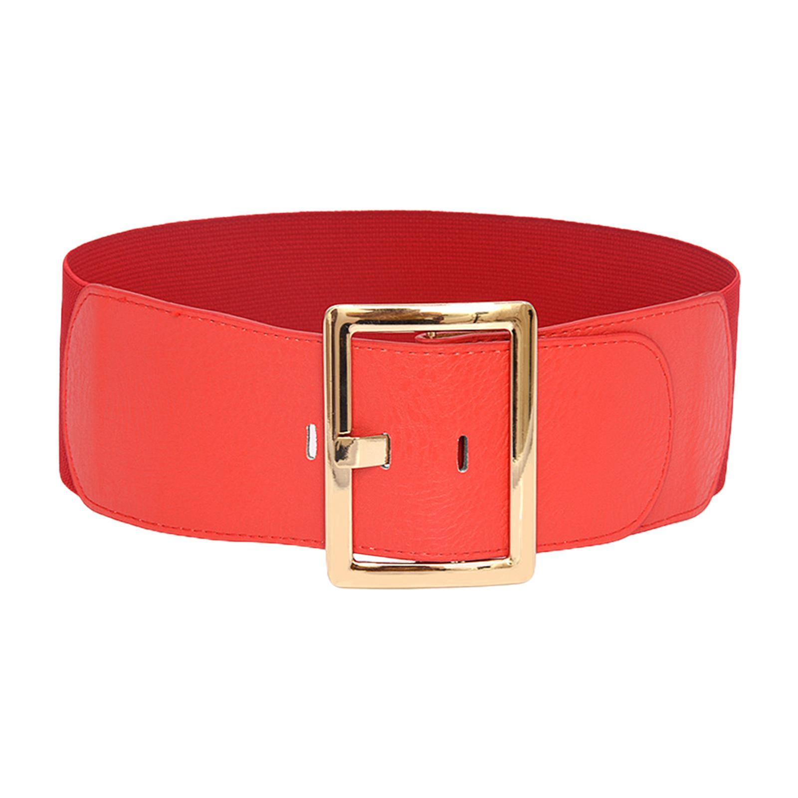 Women's Stretch Belt Metal Buckle Women Wide Waist Belt for Dress Coat Women