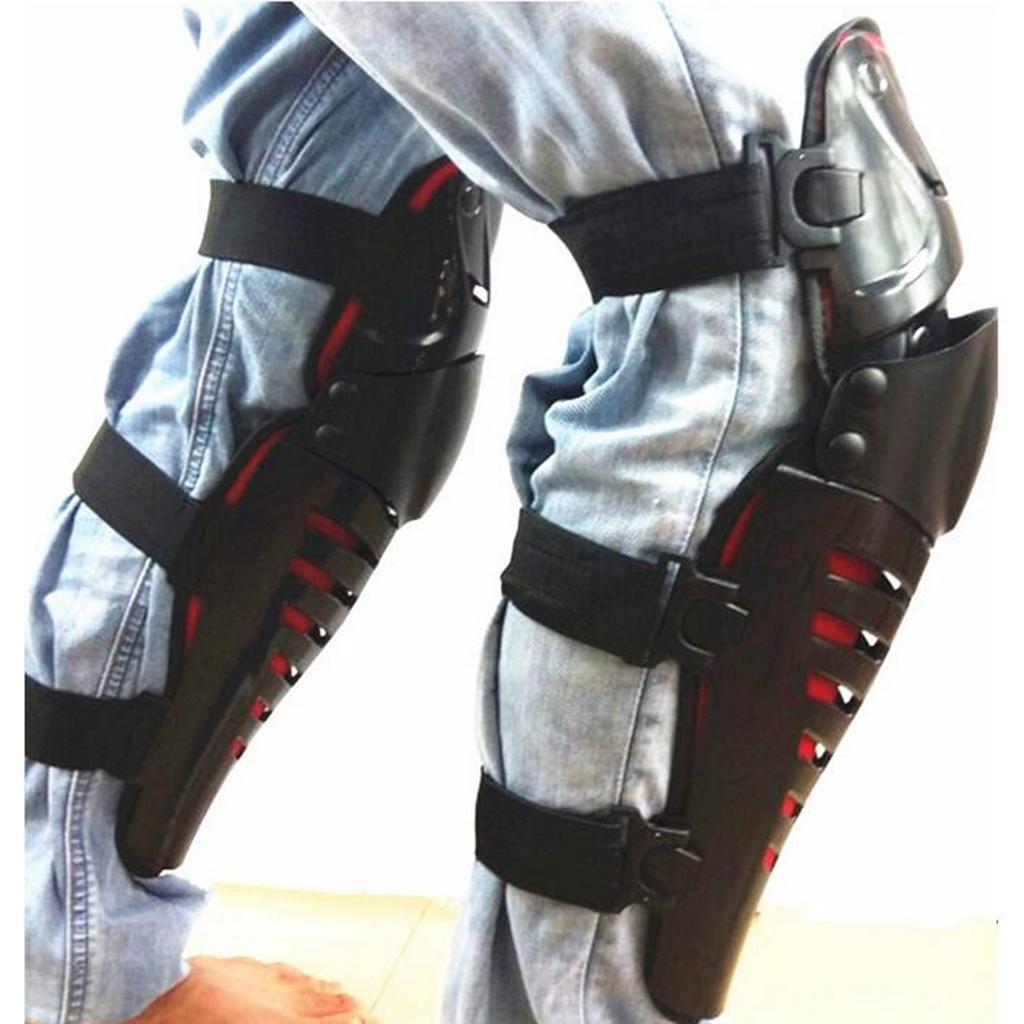 Motorcycle Motocross Racing Knee Shin Guards Pads Protector Gear Red