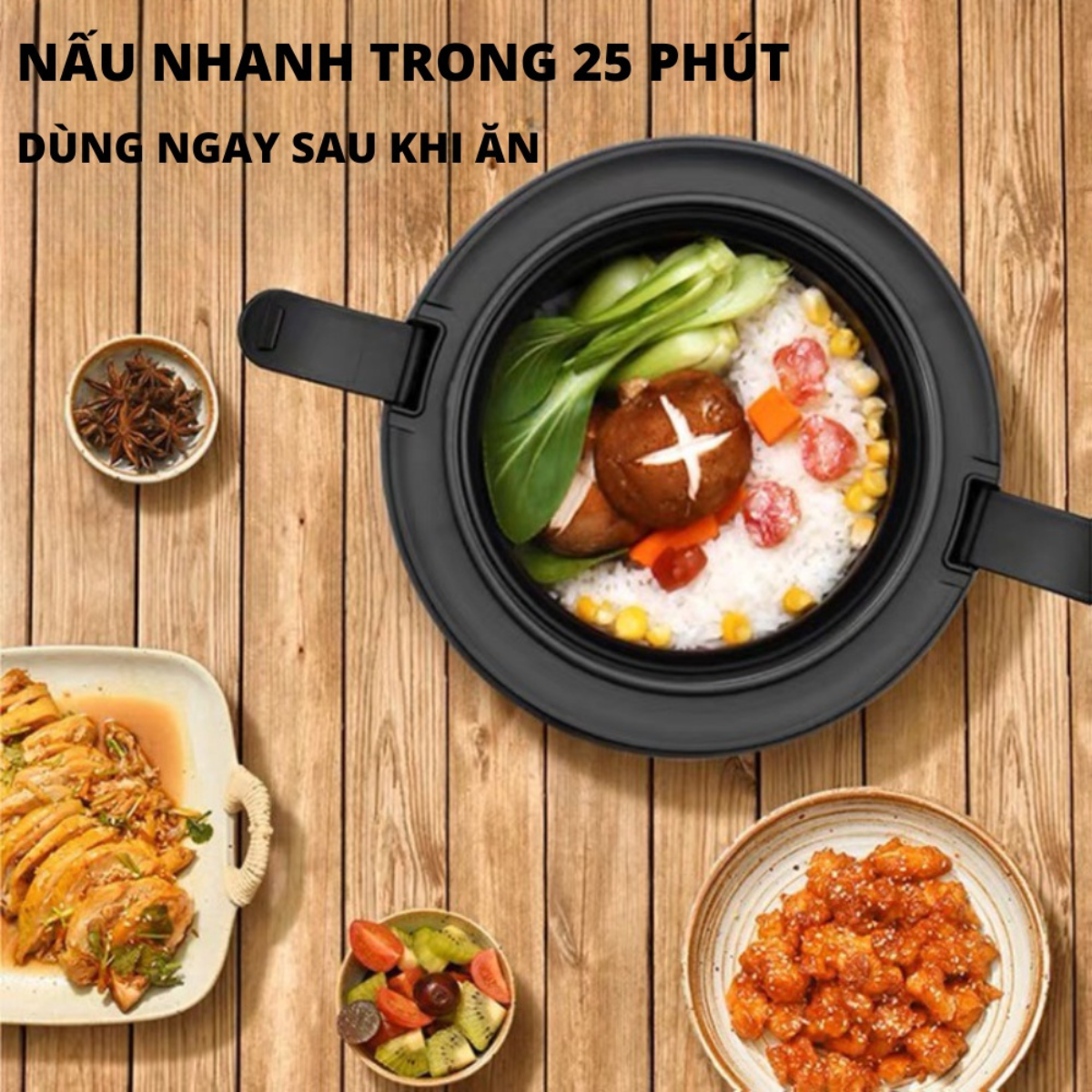 Nồi Cơm Điện Mini Chigo Chống Dính - Nồi Nấu Đa Năng Nấu Cơm, Hầm Cháo, Xào, Nấu Không Sợ Bong Tróc An Toàn Cho Sức Khỏe