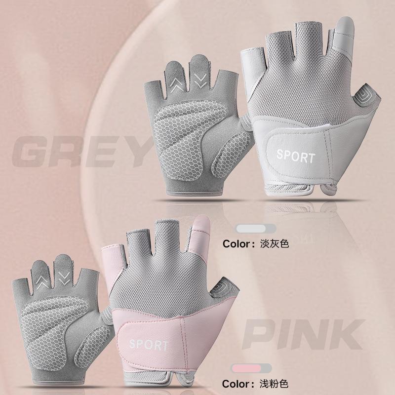 Găng tay không có ngón tay Găng tay đua xe đạp nam nam Thể thao Thể dục Mùa hè Găng tay Color: pink Size: L