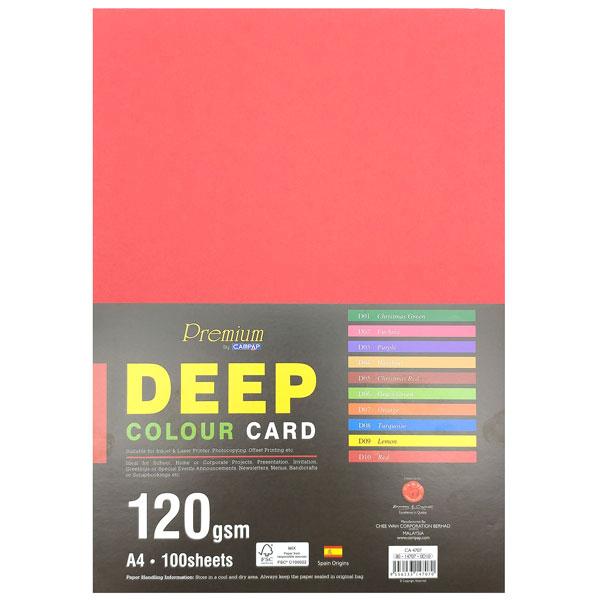 Tập 100 Giấy Màu A4 120gsm - Campap CA4707-D10 - Màu Đỏ