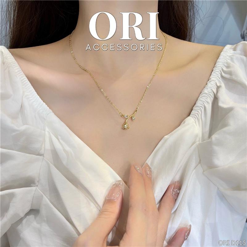 Dây chuyền nữ họa tiết hoa hồng Aliyah sang trọng ORI ACCESSORIES D115