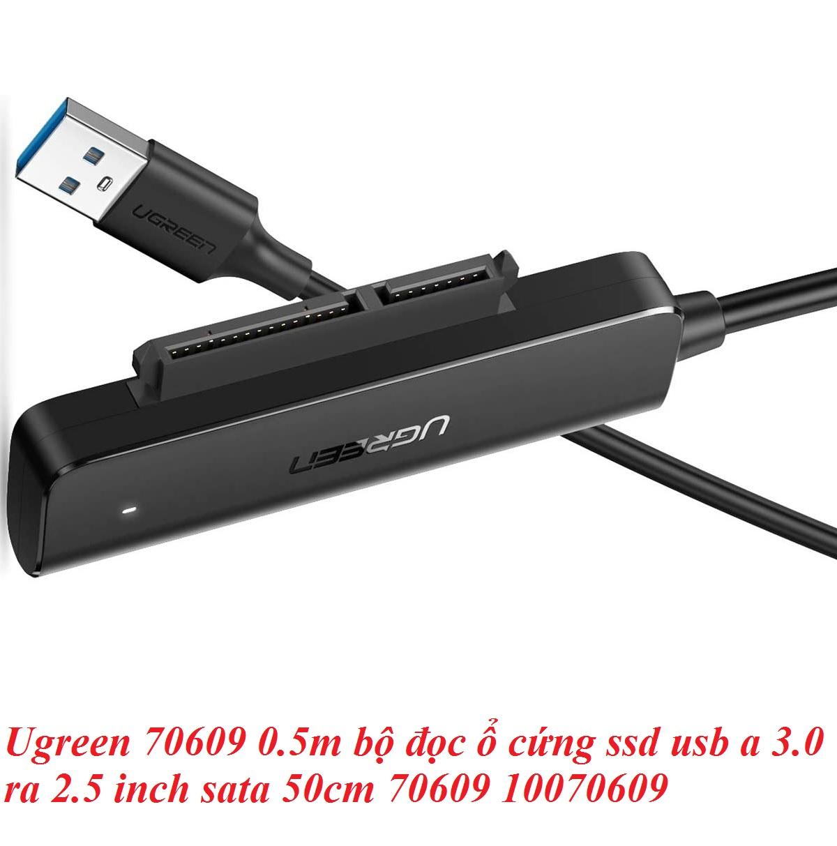 Ugreen UG70609CM321TK 0.5m bộ đọc ổ cứng ssd usb a 3.0 ra 2.5 inch sata 50cm - HÀNG CHÍNH HÃNG