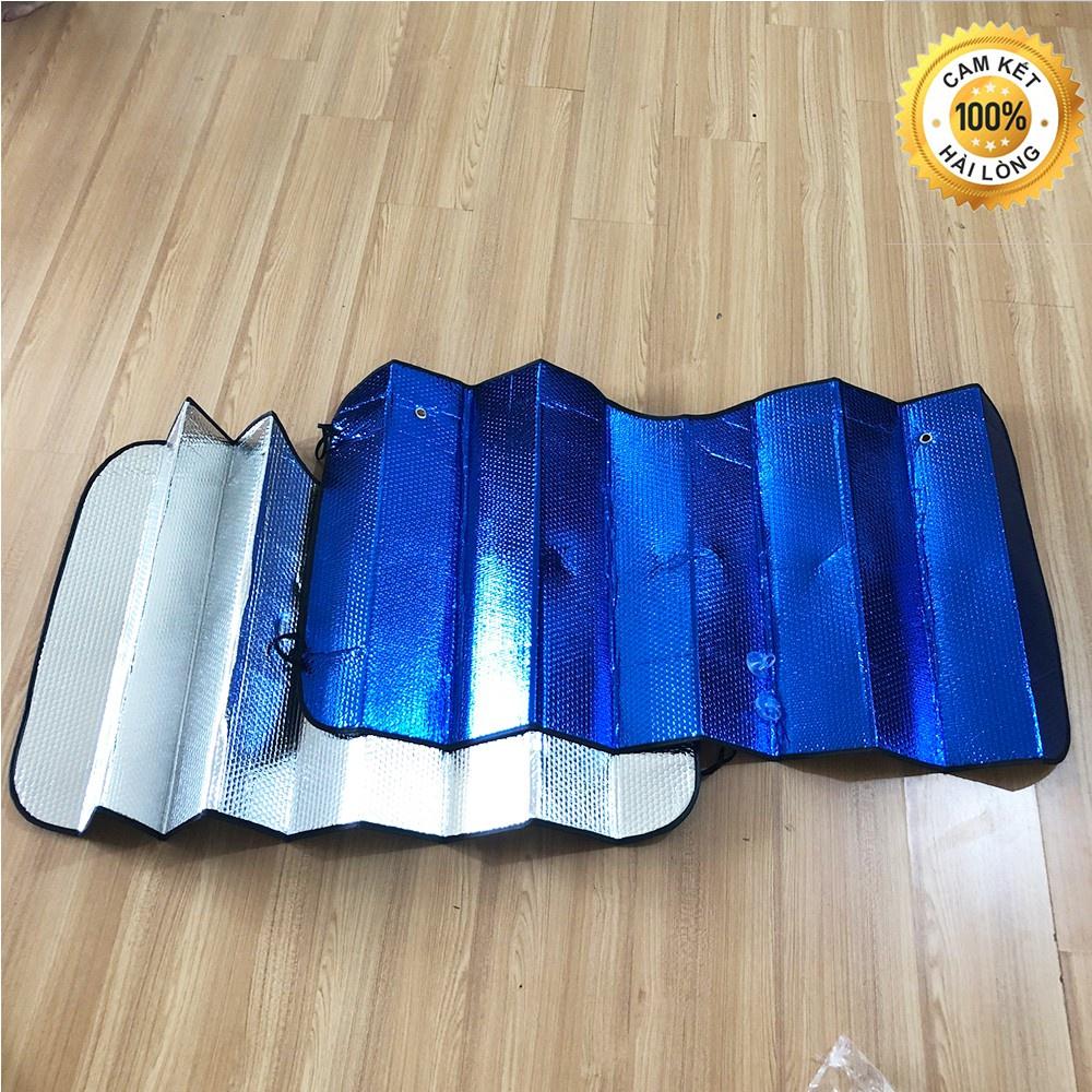 Tấm Che Nắng Kính Trước Ô Tô, Tấm Che Nắng Kính Lái Ô Tô Dạng Xốp Dài Xanh - Bạc