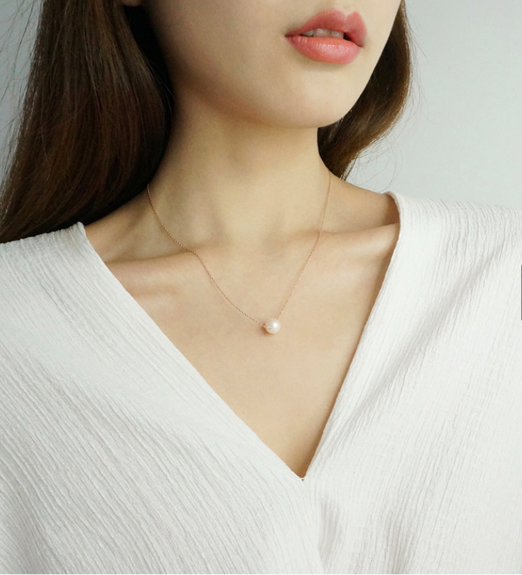Dây chuyền hợp kim mặt 1 viên ngọc trai nhân tạo thanh lịch cho nữ