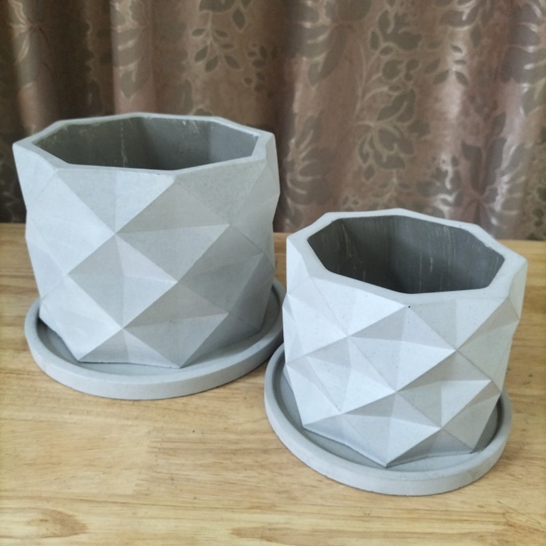 Đĩa lót chậu trồng cây xi măng cho dòng PL10 SIZE S 16.4x1cm , chậu trồng cây, cây cảnh mini, để bàn, treo ban công, treo tường, cao cấp, chính hãng thương hiệu CORI SEEART GIATHANH DECOR