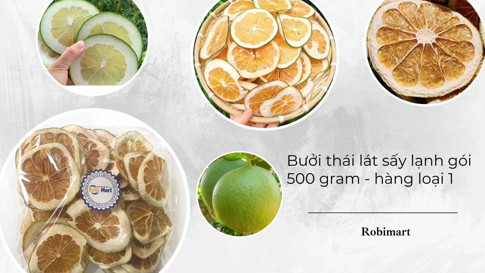 Bưởi thái lát sấy lạnh gói 500 gram - hàng loại 1