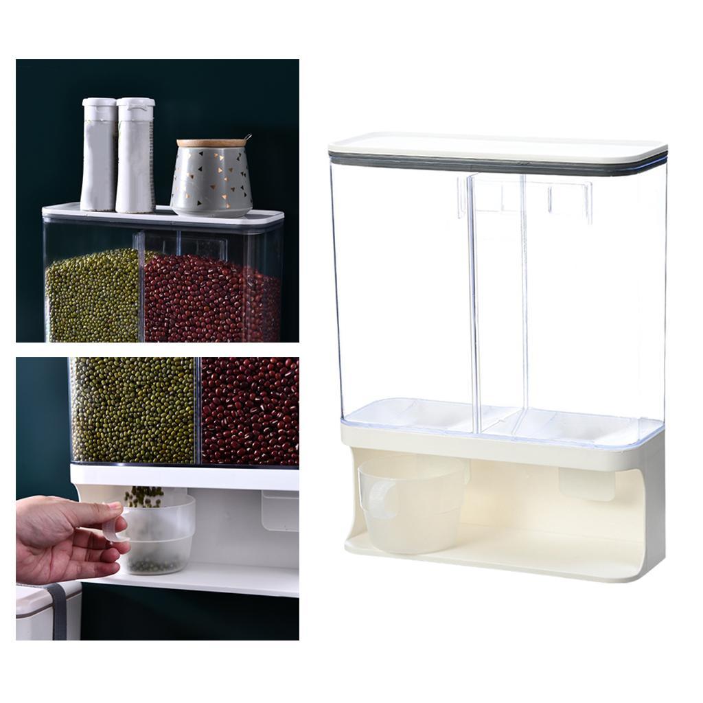 2X Countertop Rice Bucket Grain Dispenser Dry Food Storage Container 3000ML