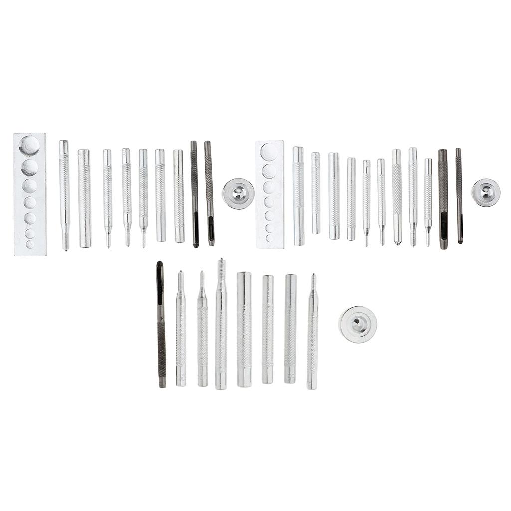 Die Punch Hole Snap Rivet Button Base Kit for DIY Leather Craft Tool 11Pcs