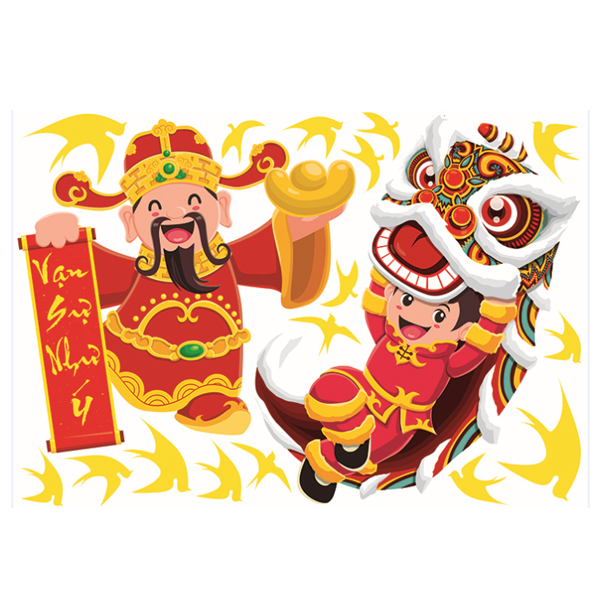 Decal Dán Tường Trang Trí Tết Xuân Combo Số 21
