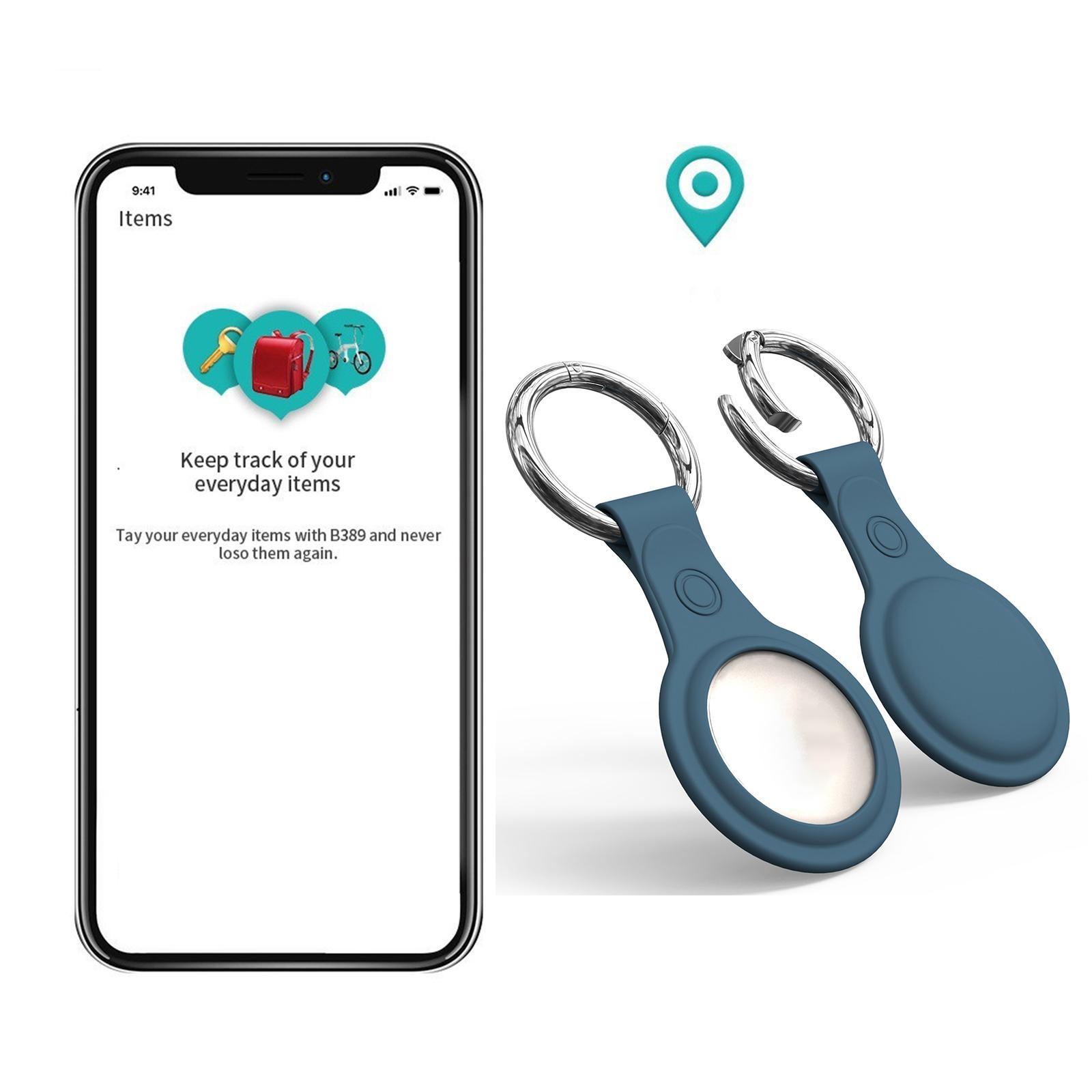 Silicone Case Sleeve for Apple AirTags with Anti-Lost Keychain Ring