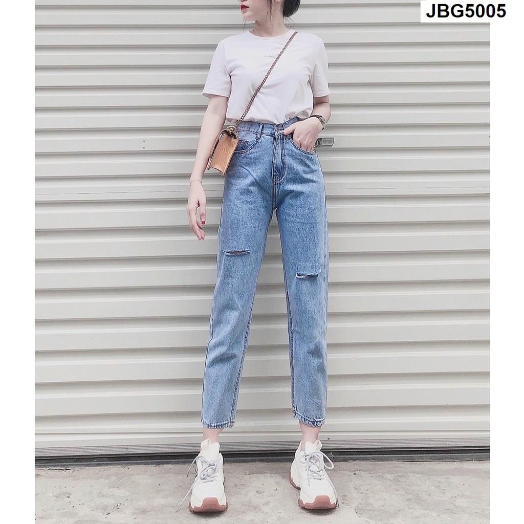 Quần jean baggy rách gối JBG5004