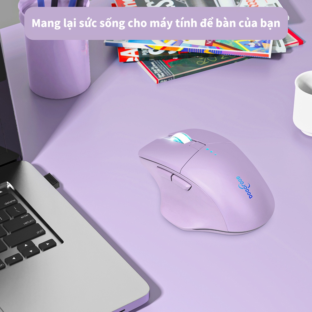 [HÀNG CHÍNH HÃNG GOOJODOQ] M09 - Chuột Không Dây Bluetooth 4000DPI Máy Tính USB 2.4GHz Ergonomic Scrolling Hiển Thị Pin Thích hợp cho game