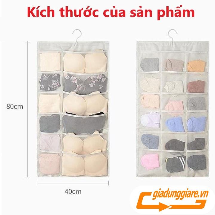 TÚI ĐỰNG ĐỒ LÓT tất vớ treo tủ có 30 ngăn hai mặt - Vải chống ẩm chống bụi chứa nhiều đồ nhỏ TIỆN DỤNG gọn gàng