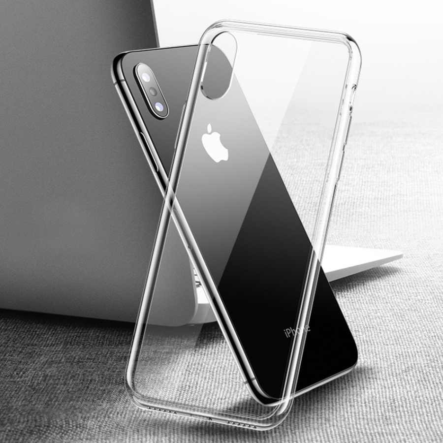 Ốp lưng Cafele trong suốt toàn bộ, lưng kính cường lực không ố vàng, viền máy dẻo cho iPhone X/XS 5.8