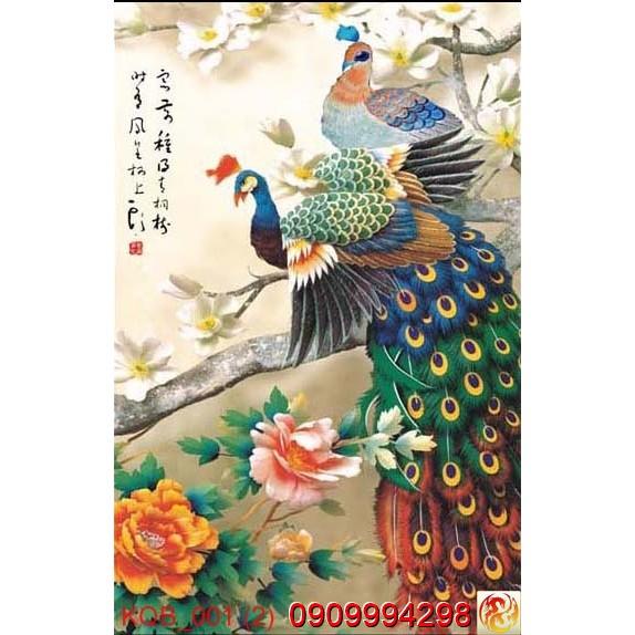 TRANH DÁN TƯỜNG 3D CHIM CÔNG