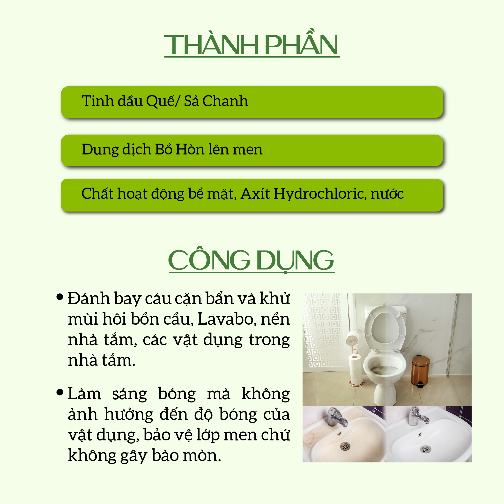 Nước tẩy rửa bồn cầu Hữu cơ diệt khuẩn Ecocare với tinh chất Sả chanh 1000 ml