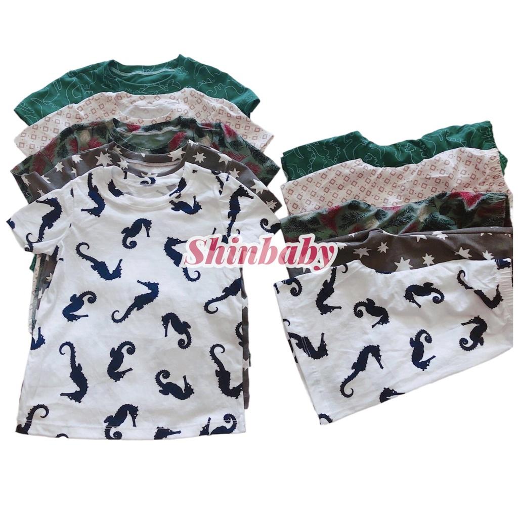 Bộ đồ cộc tay bé trai nhiều họa tiết siêu xinh, vải cotton mềm mát thấm hút mồ hôi