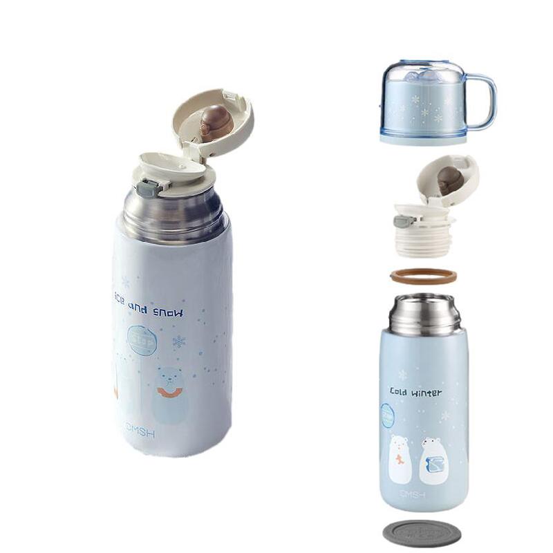 400Ml Sinh Viên Thép Không Gỉ Dễ Thương Giữ Nhiệt Cốc Sáng Tạo Hoạt Hình Chống Rò Rỉ Chân Không Trẻ Nhiệt Nước Thermocup