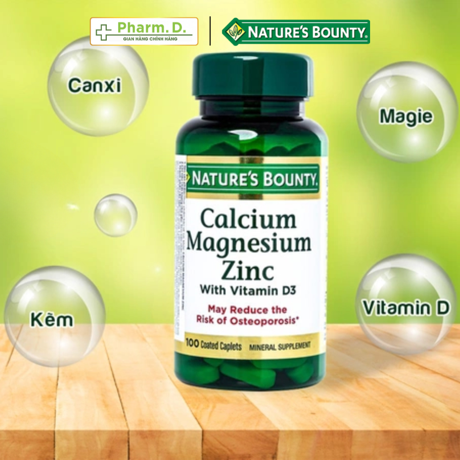 Viên Uống Bổ Sung Canxi, Magie, Kẽm Và Vitamin D3 Hỗ Trợ Xương, Răng Chắc Khỏe NATURE'S BOUNTY