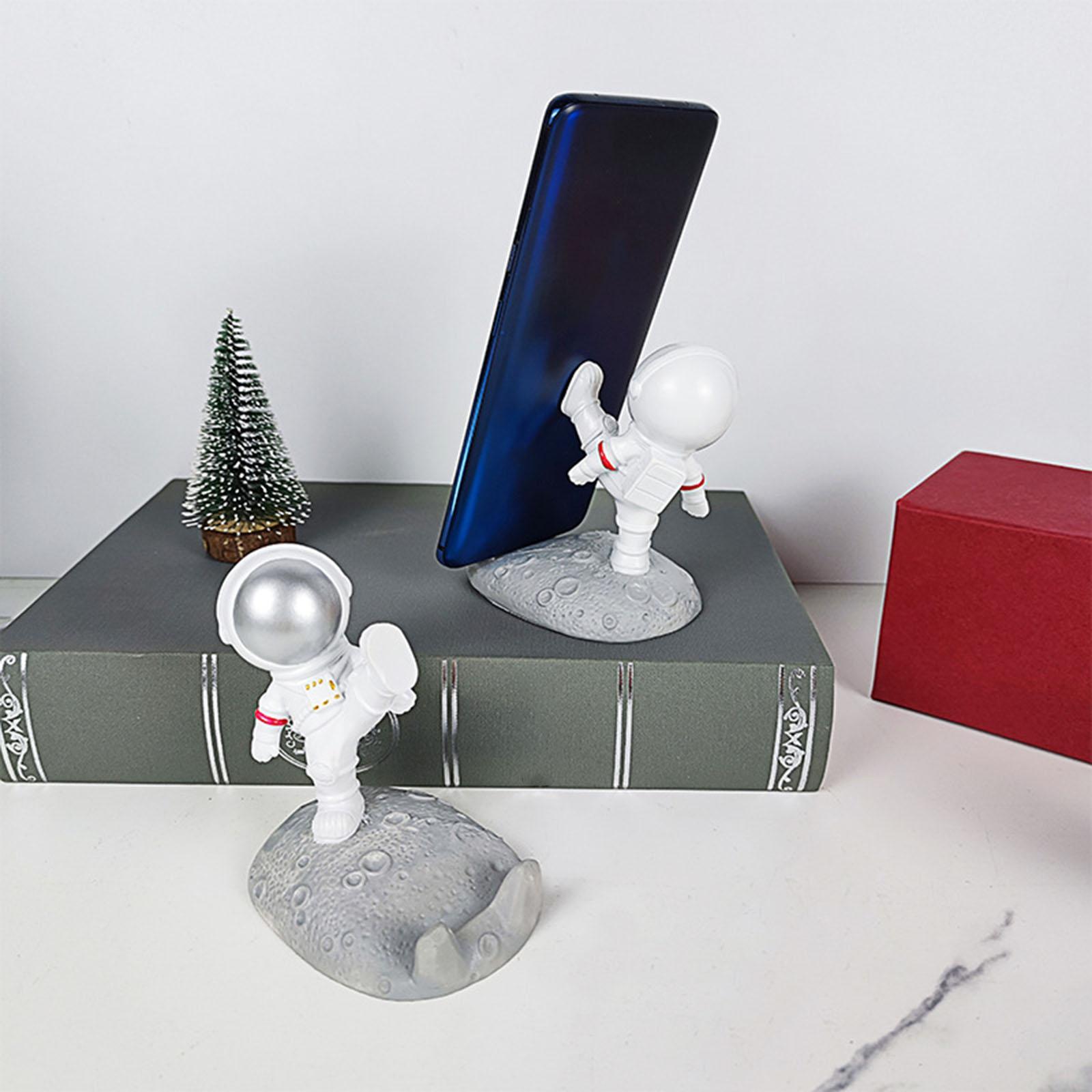 Universal Astronaut Phone Holder Stand Statue for Home Office Decor