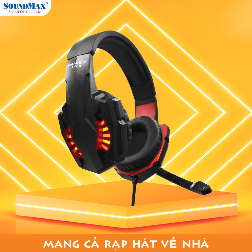 Tai Nghe Chụp Tai Có Micro Tích Hợp SoundMax AH-315 | Gaming Headset SoundMax AH315 - Hàng Chính Hãng