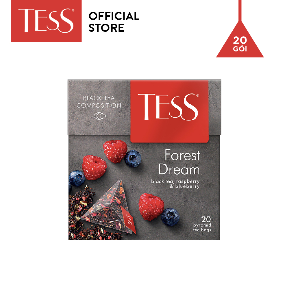 Combo 12 hộp Trà đen Tess Forest Dream vị mâm xôi và việt quất 20 gói/hộp