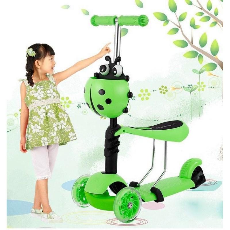 Đồ Chơi Xe Trượt Scooter Có Ghế Ngồi Sáng Đèn Bánh Trượt Cho Bé