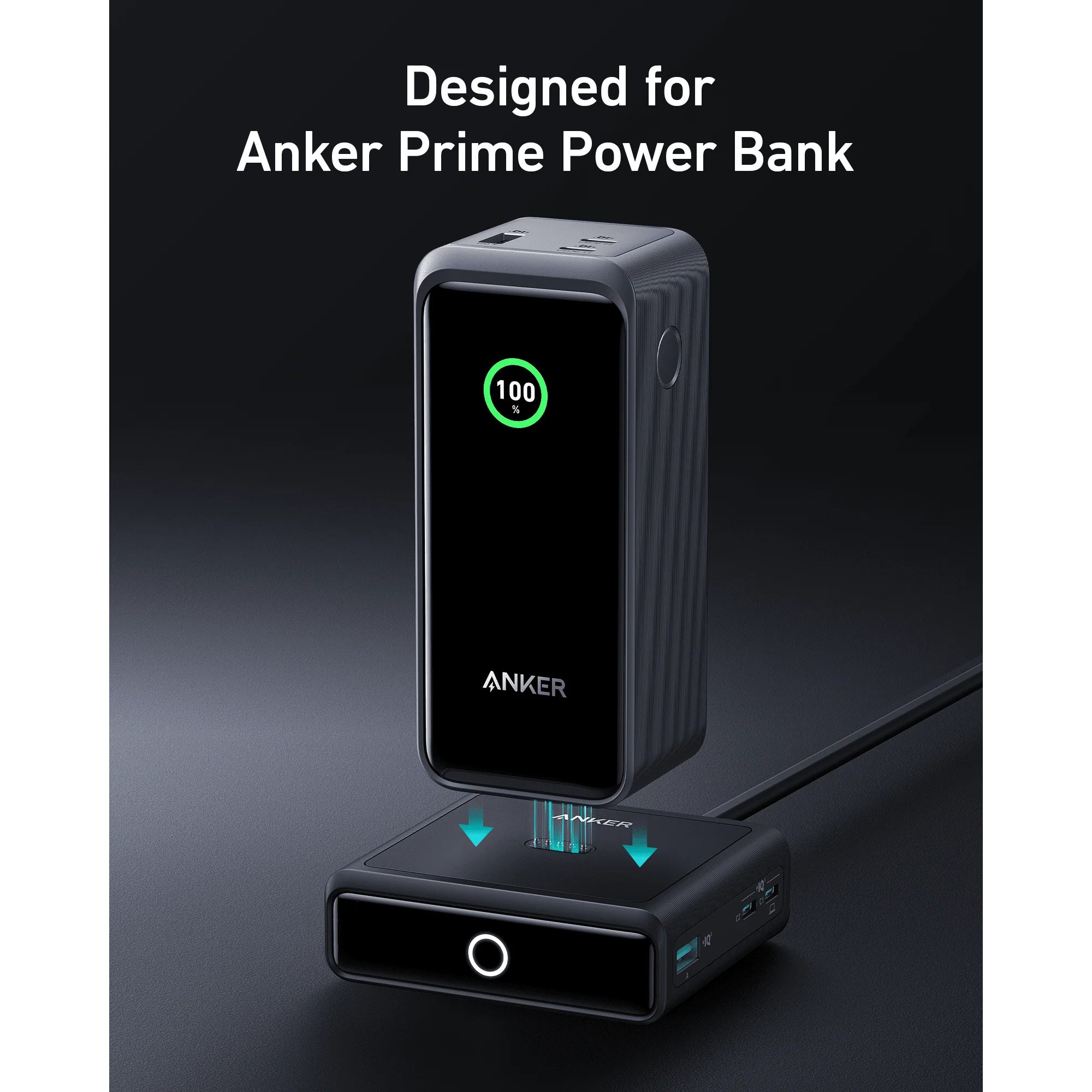 Đế sạc Anker 2C1A 100W Đen (Black) A1902 - Hàng Chính Hãng