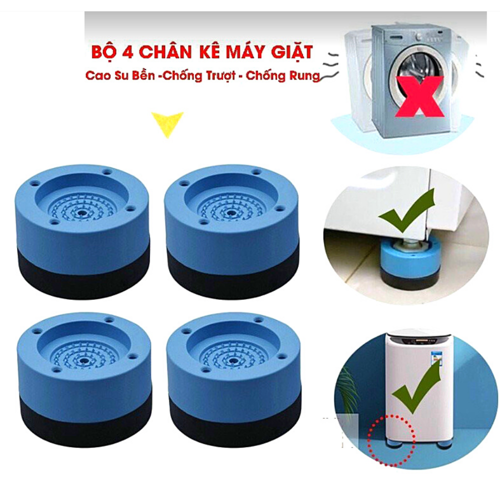 Combo 4 Đế Kê Chân Tủ Lạnh , Máy Giặt Chống Rung Lắc , Chống Trầy Xướt Nền Nhà PaKaSa - Hàng Việt Nam